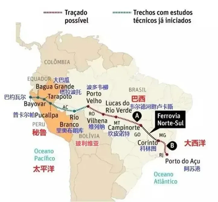 中國與巴西簽署兩洋鐵路合作諒解備忘錄，打造6500公里南美大陸橋